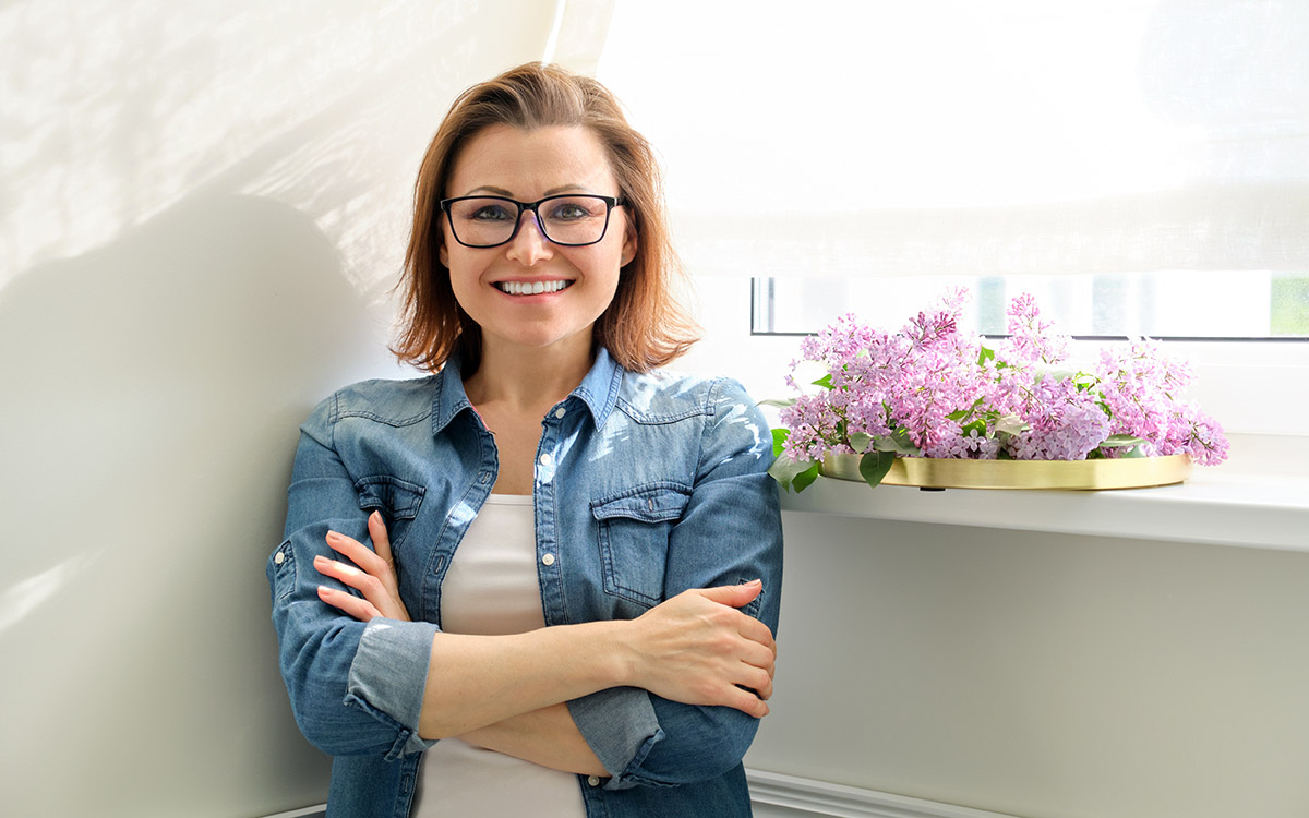 healthy woman smiling