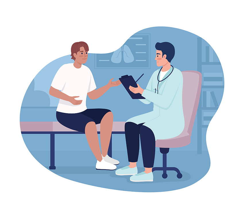 doctor with patient prescription