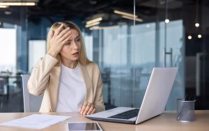 woman stressed at work
