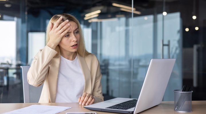woman stressed at work