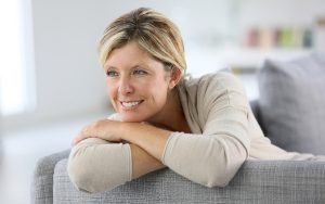 woman smiling at home