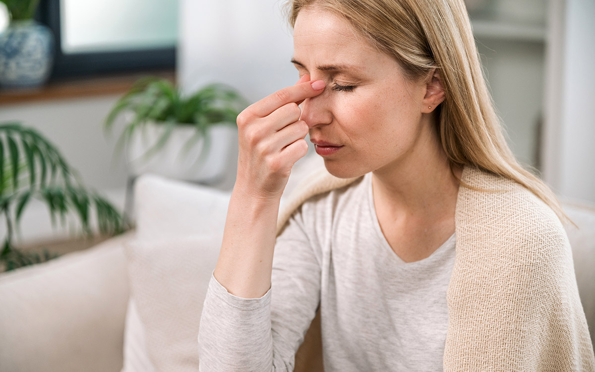woman with sinus issues
