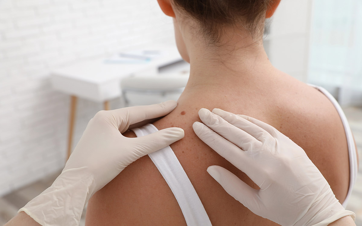 woman at her dermatology appointment