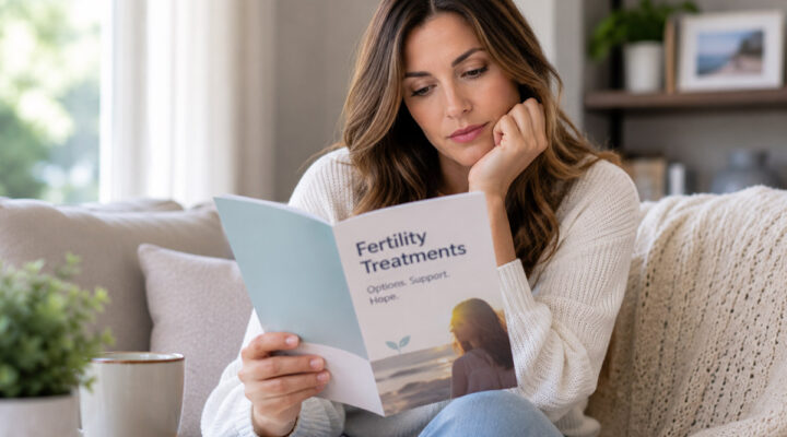 woman fertility options reading at home